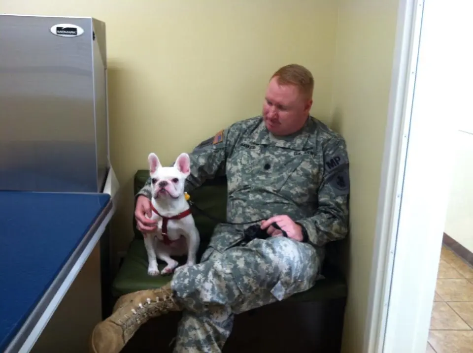 LTC Thomas M. Hawes with his dog